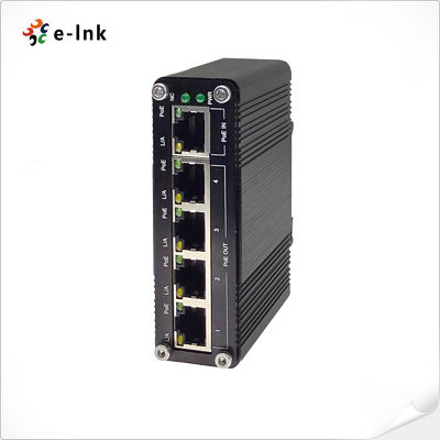 100m IP40 Industrial Ethernet POE Switch 1 Port 802.3at 30W Gigabit PoE Extender