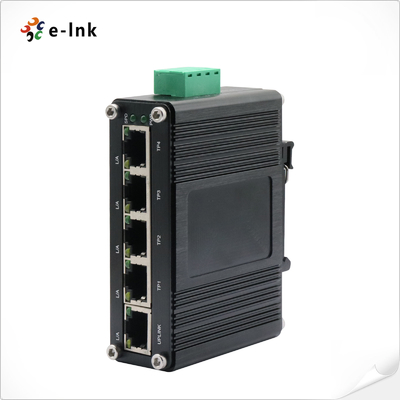 DIN Rail Industrial Switch 5 Gigabit Ports 12-48V DC Input Auto Negotiation