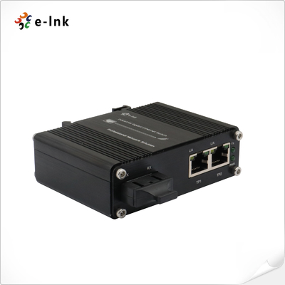 Industrial SFP Ethernet Fiber Converter, 2-Port 10/100/1000BASE-T for Industrial Networks