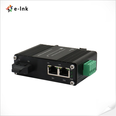 Industrial SFP Ethernet Fiber Converter, 2-Port 10/100/1000BASE-T for Industrial Networks