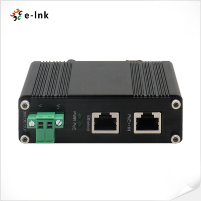 Industrial PoE Splitter 36VDC Output IEEE 802.3bt Compatible DIN Rail Mount
