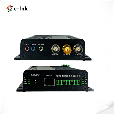 1Ch bidirectionnel 3G-SDI avec boucle de sortie + 1Ch Tally + 2Ch bidirectionnel RS485 ou RS422 + 2Ch Stereo Audio + 1Ch Microphone sur convertisseur de fibre
