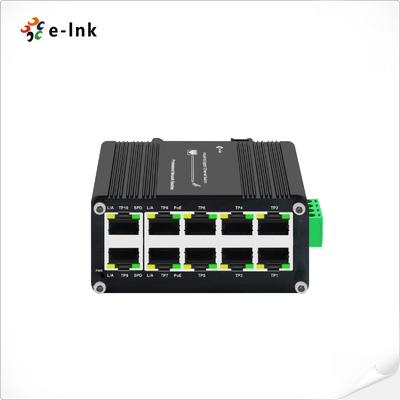 Commutateur PoE+ Gigabit industriel à 8 ports avec 2 ports montants Gigabit, sortie 240 W, -40 °C à 80 °C