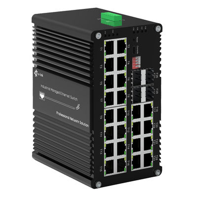 Commutateur Ethernet industriel administré L2+ 24 ports 802.3at PoE+ robuste Auto MDI/MDIX