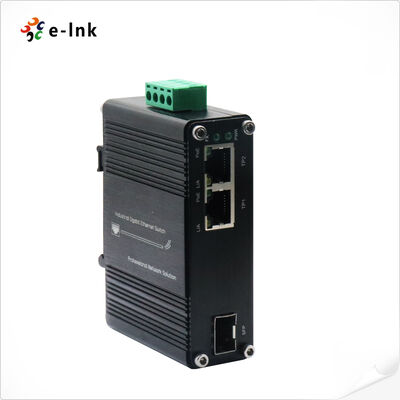 Convertisseur multimédia industriel PoE+ à 2 ports avec amplificateur de tension solaire à fibre 10G Prend en charge une entrée de 12 à 48 V Fournit une puissance PoE+ de 60 W pour des réseaux exigeants
